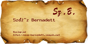 Száz Bernadett névjegykártya