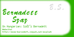 bernadett szaz business card